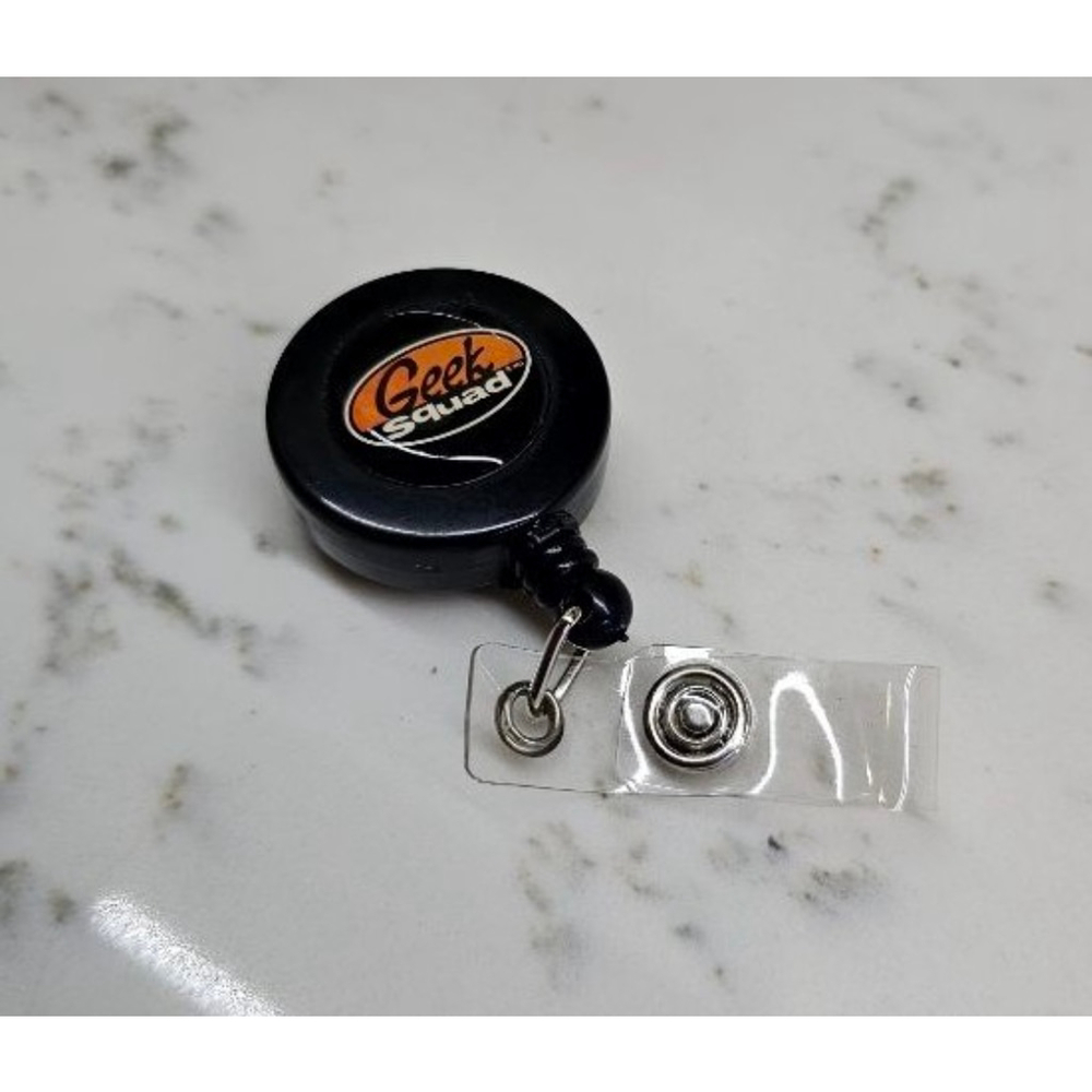 Geek Squad Black Orange Retractable Badge Reel One Size
